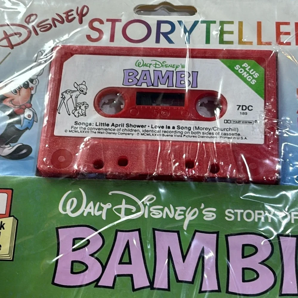 Walt Disney Bambi Storyteller Cassette and Book Read Along 1977 Vintage